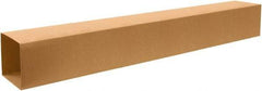 Made in USA - 10" Wide x 10" Long x 72" High Rectangle Telescoping Box - 1 Wall, Kraft (Color), 65 Lb Capacity - Industrial Tool & Supply
