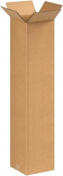 Made in USA - 8" Wide x 8" Long x 38" High Rectangle Corrugated Shipping Box - 1 Wall, Kraft (Color), 65 Lb Capacity - Industrial Tool & Supply