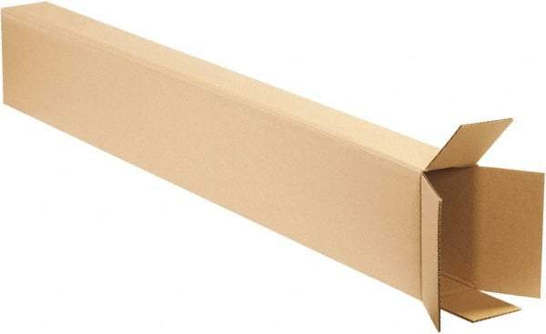 Made in USA - 4" Wide x 8" Long x 52" High Rectangle Corrugated Shipping Box - 1 Wall, Kraft (Color), 65 Lb Capacity - Industrial Tool & Supply