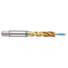 1/2-13 2B 3-Flute Cobalt Green Ring Semi-Bottoming 40 degree Spiral Flute Tap-TiN - Industrial Tool & Supply