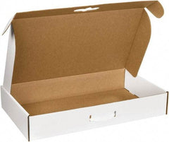 Made in USA - 11-3/8" Wide x 20" Long x 5-1/2" High Rectangle Corrugated Shipping Box - 1 Wall, White - Industrial Tool & Supply