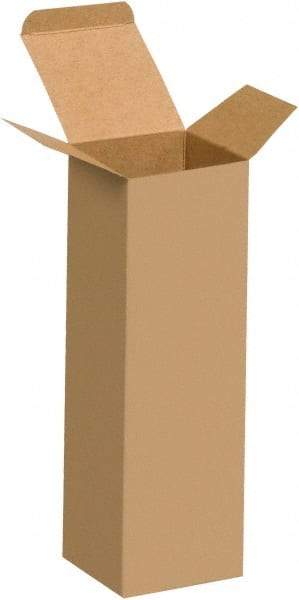 Made in USA - 1-3/4" Wide x 1-3/4" Long x 6" High Rectangle Chipboard Box - 1 Wall, Kraft (Color) - Industrial Tool & Supply