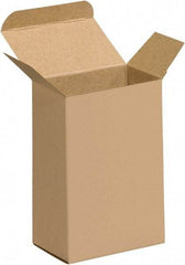 Made in USA - 1-3/4" Wide x 2-1/2" Long x 4" High Rectangle Chipboard Box - 1 Wall, Kraft (Color) - Industrial Tool & Supply