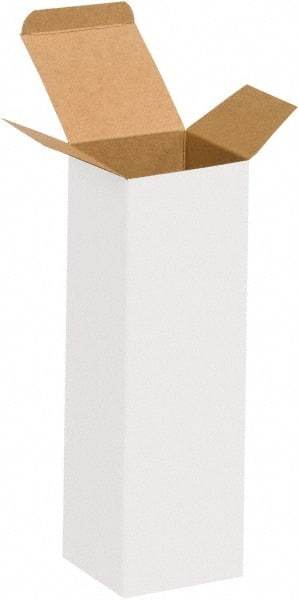 Made in USA - 1-3/4" Wide x 1-3/4" Long x 6" High Rectangle Chipboard Box - 1 Wall, White - Industrial Tool & Supply