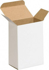 Made in USA - 1-3/4" Wide x 2-1/2" Long x 4" High Rectangle Chipboard Box - 1 Wall, White - Industrial Tool & Supply