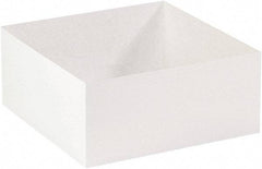 Made in USA - 14" Wide x 14" Long x 6" High Square Chipboard Box - 1 Wall, White - Industrial Tool & Supply