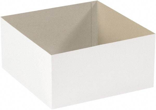 Made in USA - 12" Wide x 12" Long x 6" High Rectangle Chipboard Box - 1 Wall, White - Industrial Tool & Supply