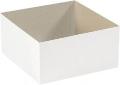 Made in USA - 12" Wide x 19" Long x 6" High Rectangle Chipboard Box - 1 Wall, White - Industrial Tool & Supply