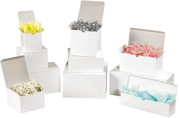 Made in USA - 5" Wide x 6" Long x 1" High Chipboard Box - 1 Wall, White - Industrial Tool & Supply