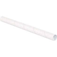 Made in USA - 1-1/2" Diam x 6" Long Round White Mailing Tubes - 1 Wall, White - Industrial Tool & Supply