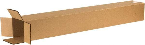 Made in USA - 6" Wide x 6" Long x 48" High Rectangle Heavy Duty Corrugated Box - 2 Walls, Kraft (Color), 100 Lb Capacity - Industrial Tool & Supply