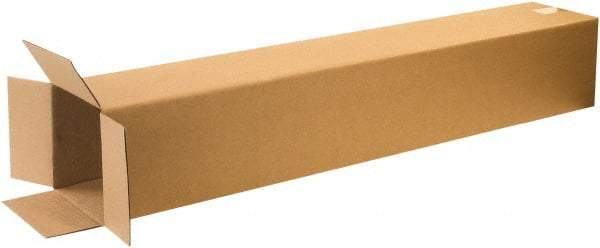 Made in USA - 8" Wide x 8" Long x 50" High Rectangle Corrugated Shipping Box - 1 Wall, Kraft (Color), 65 Lb Capacity - Industrial Tool & Supply