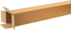 Made in USA - 8" Wide x 8" Long x 60" High Rectangle Corrugated Shipping Box - 1 Wall, Kraft (Color), 65 Lb Capacity - Industrial Tool & Supply