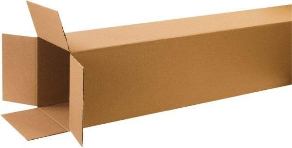 Made in USA - 12" Wide x 12" Long x 72" High Rectangle Corrugated Shipping Box - 1 Wall, Kraft (Color), 65 Lb Capacity - Industrial Tool & Supply