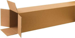 Made in USA - 12" Wide x 12" Long x 72" High Rectangle Corrugated Shipping Box - 1 Wall, Kraft (Color), 65 Lb Capacity - Industrial Tool & Supply