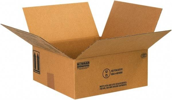 Made in USA - 10-1/4" Wide x 10-1/4" Long x 6-3/16" High Rectangle Corrugated Shipping Box - 1 Wall, Kraft (Color), 95 Lb Capacity - Industrial Tool & Supply
