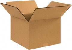 Made in USA - 12" Wide x 14" Long x 10" High Rectangle Heavy Duty Corrugated Box - 2 Walls, Kraft (Color), 100 Lb Capacity - Industrial Tool & Supply