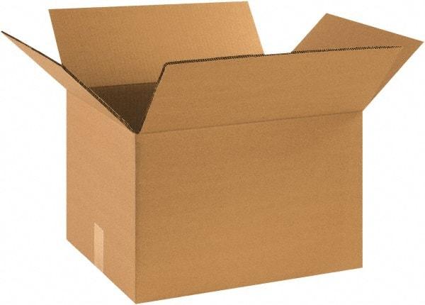 Made in USA - 12" Wide x 15" Long x 10" High Rectangle Heavy Duty Corrugated Box - 2 Walls, Kraft (Color), 100 Lb Capacity - Industrial Tool & Supply