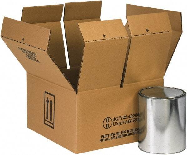 Made in USA - 14-1/4" Wide x 14-1/4" Long x 7-5/8" High Rectangle Corrugated Shipping Box - 2 Walls, Kraft (Color), 120 Lb Capacity - Industrial Tool & Supply