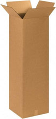 Made in USA - 15" Wide x 15" Long x 48" High Rectangle Corrugated Shipping Box - 1 Wall, Kraft (Color), 65 Lb Capacity - Industrial Tool & Supply