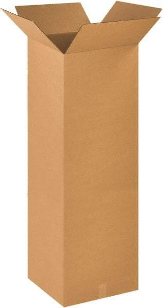 Made in USA - 16" Wide x 16" Long x 48" High Rectangle Corrugated Shipping Box - 1 Wall, Kraft (Color), 65 Lb Capacity - Industrial Tool & Supply