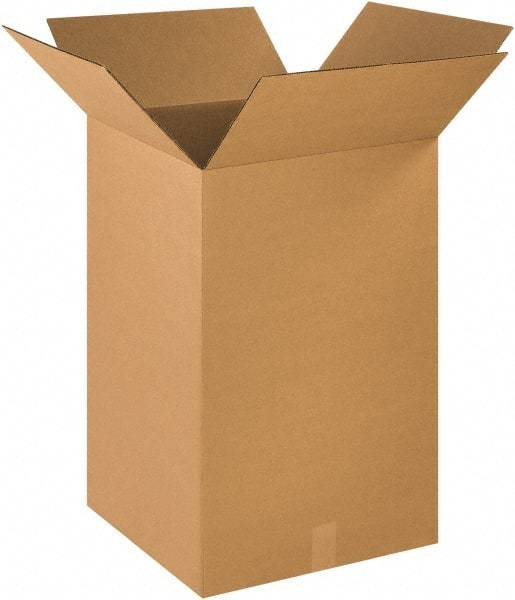 Made in USA - 18" Wide x 18" Long x 28" High Rectangle Corrugated Shipping Box - 1 Wall, Kraft (Color), 65 Lb Capacity - Industrial Tool & Supply