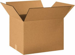 Made in USA - 16" Wide x 20" Long x 14" High Rectangle Heavy Duty Corrugated Box - 2 Walls, Kraft (Color), 100 Lb Capacity - Industrial Tool & Supply