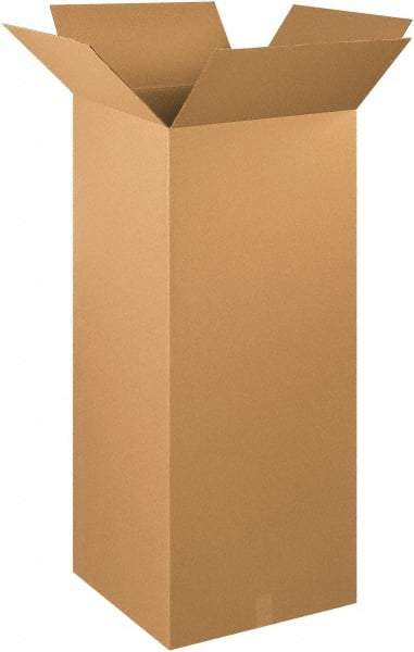 Made in USA - 20" Wide x 20" Long x 48" High Rectangle Corrugated Shipping Box - 1 Wall, Kraft (Color), 65 Lb Capacity - Industrial Tool & Supply