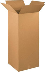 Made in USA - 20" Wide x 20" Long x 48" High Rectangle Corrugated Shipping Box - 1 Wall, Kraft (Color), 65 Lb Capacity - Industrial Tool & Supply