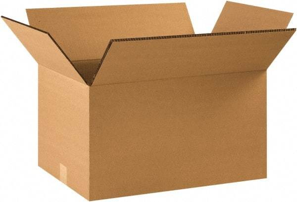 Made in USA - 18" Wide x 28" Long x 18" High Rectangle Heavy Duty Corrugated Box - 2 Walls, Kraft (Color), 100 Lb Capacity - Industrial Tool & Supply