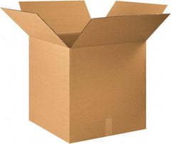 Made in USA - 23" Wide x 23" Long x 23" High Square Corrugated Shipping Box - 1 Wall, Kraft (Color), 65 Lb Capacity - Industrial Tool & Supply