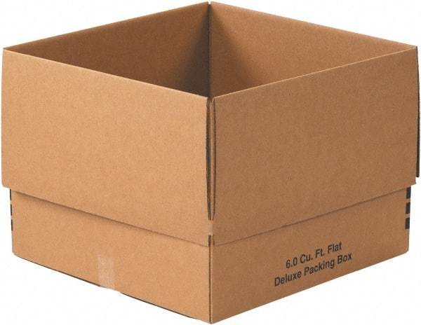 Made in USA - 24" Wide x 24" Long x 18" High Rectangle Moving Boxes - 1 Wall, Kraft (Color), 65 Lb Capacity - Industrial Tool & Supply