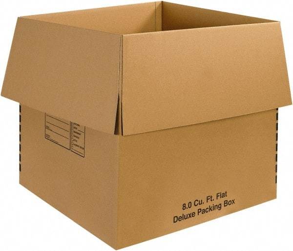 Made in USA - 24" Wide x 24" Long x 24" High Square Moving Boxes - 1 Wall, Kraft (Color), 65 Lb Capacity - Industrial Tool & Supply