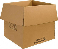 Made in USA - 24" Wide x 24" Long x 24" High Square Moving Boxes - 1 Wall, Kraft (Color), 65 Lb Capacity - Industrial Tool & Supply