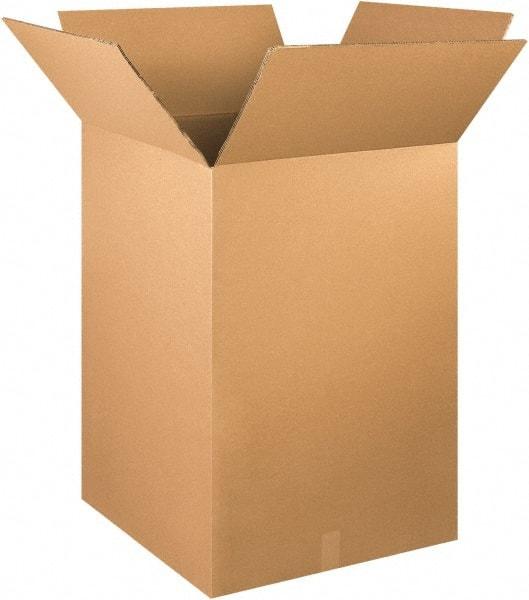 Made in USA - 24" Wide x 24" Long x 48" High Rectangle Heavy Duty Corrugated Box - 2 Walls, Kraft (Color), 100 Lb Capacity - Industrial Tool & Supply