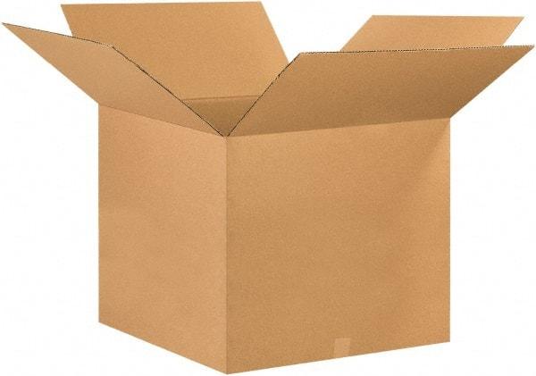 Made in USA - 26" Wide x 26" Long x 20" High Rectangle Corrugated Shipping Box - 1 Wall, Kraft (Color), 65 Lb Capacity - Industrial Tool & Supply