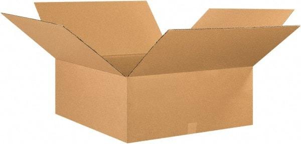 Made in USA - 26" Wide x 26" Long x 10" High Rectangle Corrugated Shipping Box - 1 Wall, Kraft (Color), 65 Lb Capacity - Industrial Tool & Supply
