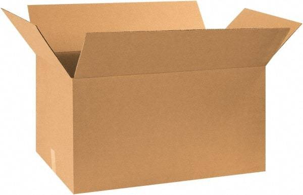 Made in USA - 18" Wide x 30" Long x 16" High Rectangle Corrugated Shipping Box - 1 Wall, Kraft (Color), 65 Lb Capacity - Industrial Tool & Supply