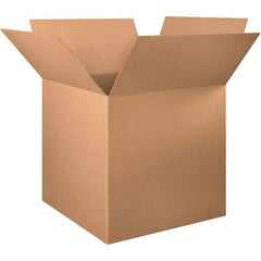Made in USA - 34" Wide x 34" Long x 34" High Square Corrugated Shipping Box - 1 Wall, Kraft (Color), 65 Lb Capacity - Industrial Tool & Supply