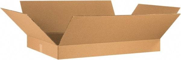 Made in USA - 24" Wide x 36" Long x 4" High Rectangle Corrugated Shipping Box - 1 Wall, Kraft (Color), 65 Lb Capacity - Industrial Tool & Supply
