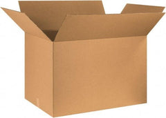 Made in USA - 24" Wide x 36" Long x 24" High Rectangle Corrugated Shipping Box - 1 Wall, Kraft (Color), 65 Lb Capacity - Industrial Tool & Supply