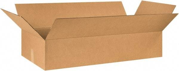 Made in USA - 24" Wide x 48" Long x 8" High Rectangle Corrugated Shipping Box - 1 Wall, Kraft (Color), 65 Lb Capacity - Industrial Tool & Supply