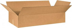 Made in USA - 24" Wide x 48" Long x 8" High Rectangle Corrugated Shipping Box - 1 Wall, Kraft (Color), 65 Lb Capacity - Industrial Tool & Supply