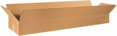 Made in USA - 12" Wide x 48" Long x 6" High Rectangle Corrugated Shipping Box - 1 Wall, Kraft (Color), 65 Lb Capacity - Industrial Tool & Supply
