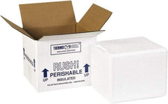 Made in USA - 5" Wide x 6" Long x 4-1/2" High Rectangle Insulated Box - 1 Wall, White - Industrial Tool & Supply