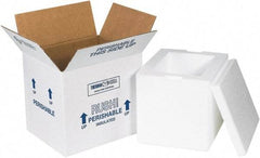 Made in USA - 6" Wide x 8" Long x 7" High Rectangle Insulated Box - 1 Wall, White - Industrial Tool & Supply