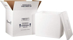 Made in USA - 14" Wide x 18" Long x 19" High Rectangle Insulated Box - 1 Wall, White - Industrial Tool & Supply