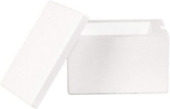 Made in USA - 6" Wide x 8" Long x 4-1/8" High Rectangle Insulated Box - White - Industrial Tool & Supply