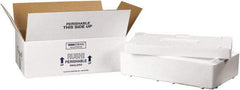 Made in USA - 11-1/2" Wide x 19-1/2" Long x 4-1/8" High Rectangle Insulated Box - 1 Wall, White - Industrial Tool & Supply