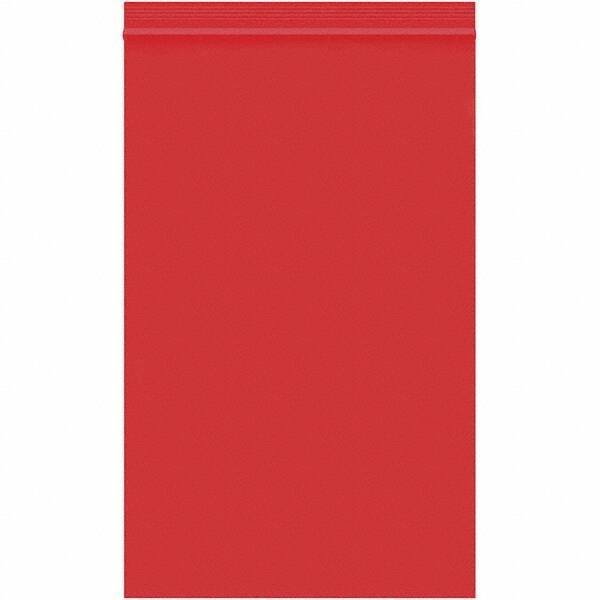 Value Collection - 5 x 8", 2 mil Reclosable Polybags - Red - Industrial Tool & Supply
